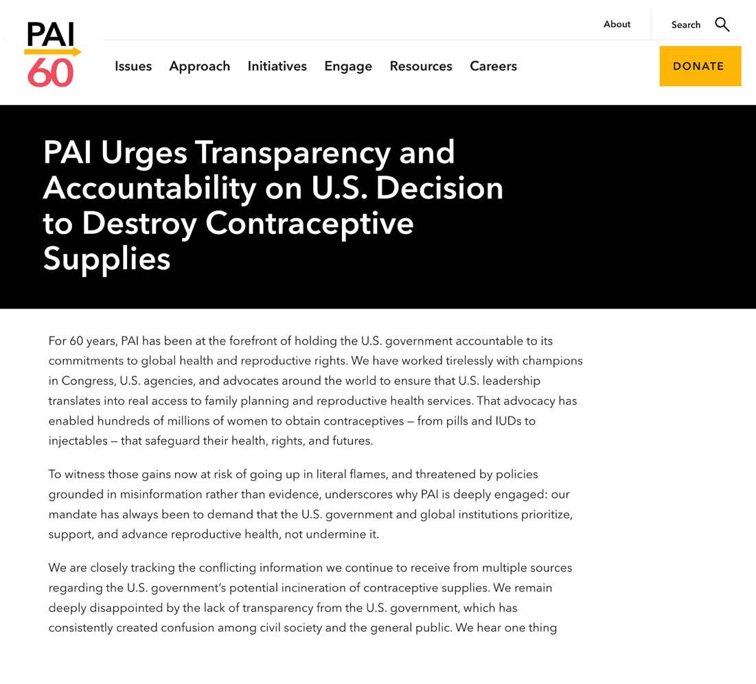 PAI statement urging transparency and accountability