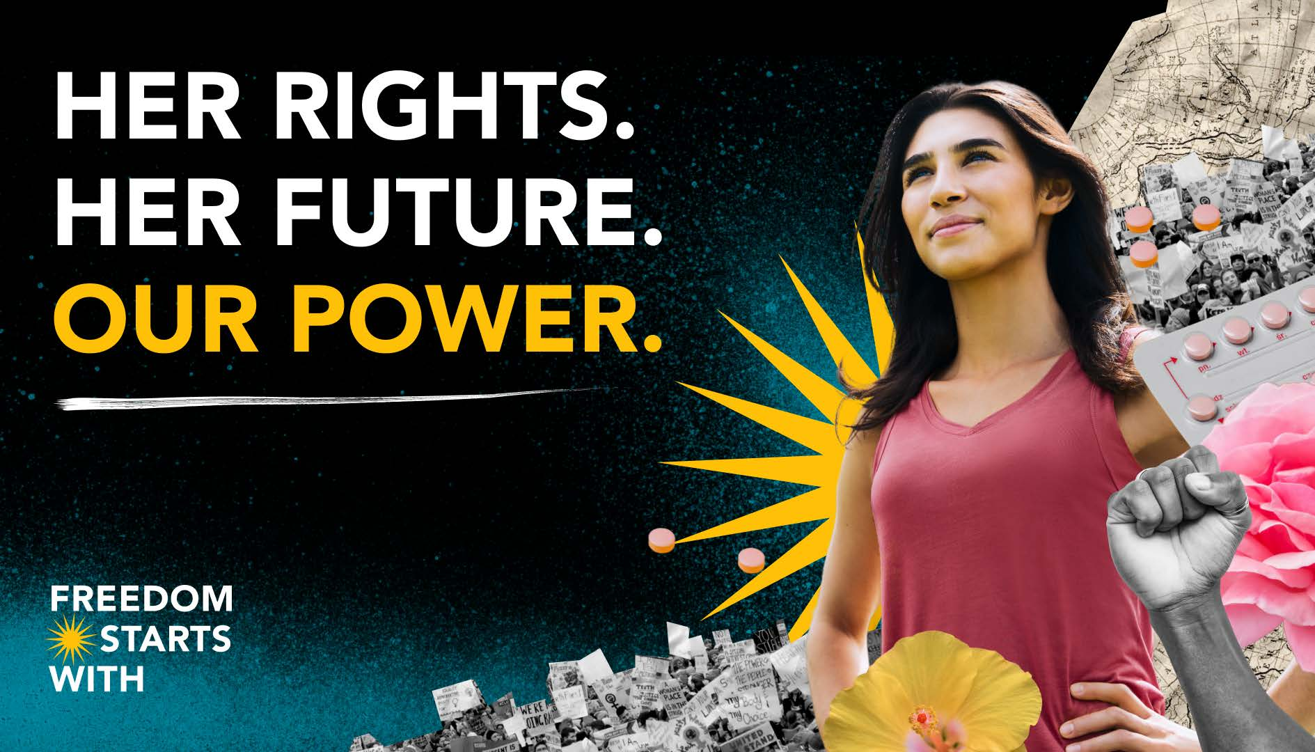Freedom Starts With Her campaign artwork
